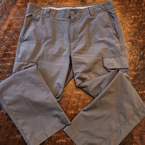 Roundtree & Yorke Mens Performance Golf Cargo Pants Gray Size 38x32 Classic Fit